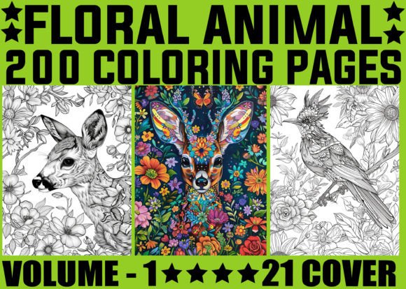 200 Floral Animal Coloring Book for KDP: A Designer's Creative Toolkit