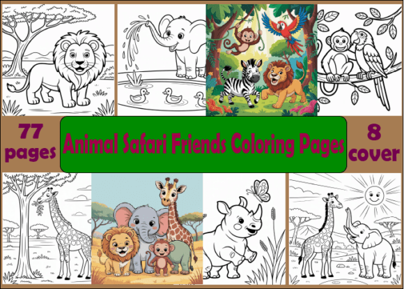 77 Animal Safari Friends Coloring Pages: A Creative Bundle