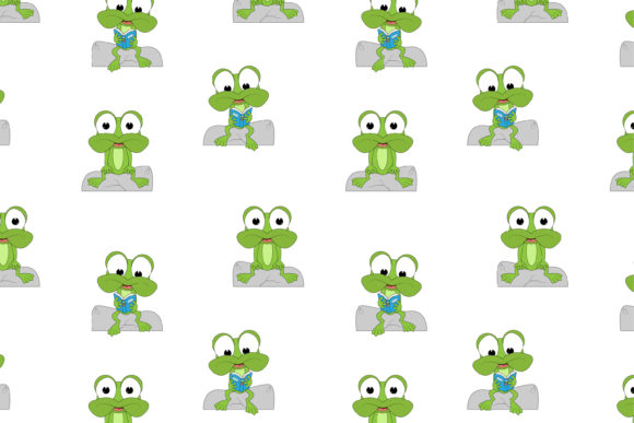 Adorable Amphibian Charm: The Cute Frog Cartoon Pattern
