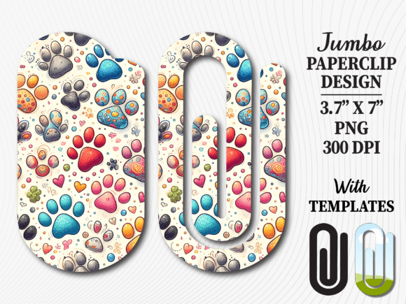 Animal Paw Print Jumbo Paperclip Design: A Creative Asset