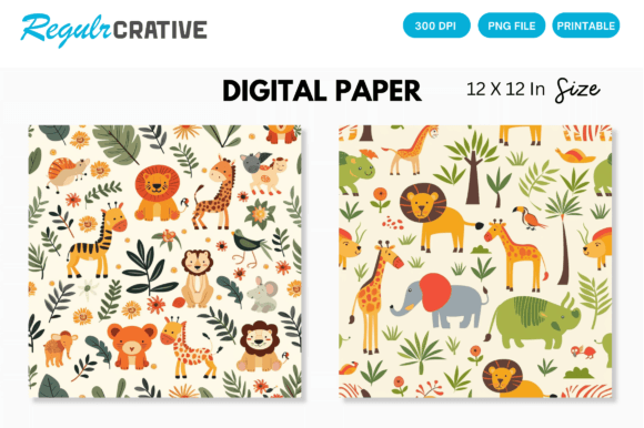 Animal Safari Seamless Digital Paper: A Wild Asset for Designers