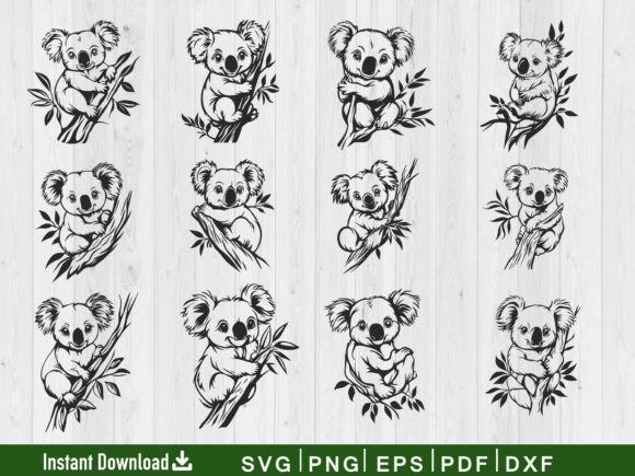 Baby Koala SVG Vector Bundle, Animal SVG