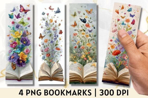Butterfly Open Book Floral Bookmark: A Design Asset for Storytellers