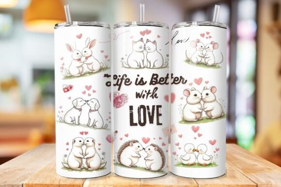 Celebrate Valentine's Day with Adorable Animal Couples Tumbler Designs