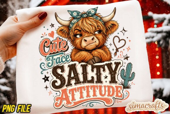 Funny Salty Attitude Highland Cow PNG: Your New Secret Weapon for Standout Design