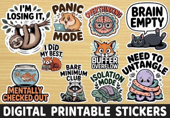 Funny Sloth Mental Health Animal Sticker: Your Instant Design Solution