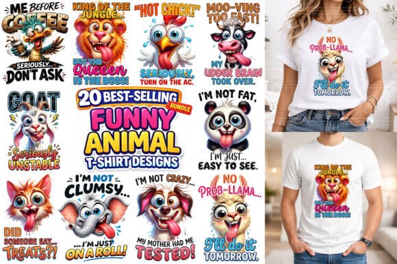 Instant Wit: Leveraging the Funny Animal Sarcastic Quotes PNG Bundle
