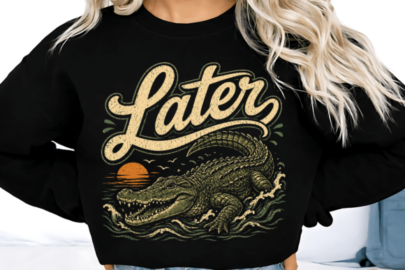 Later Alligator PNG: Funny Animal Quote for Bold Designs