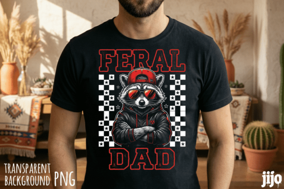 Raccoon Dad Feral Animal PNG: A Bold Design Asset