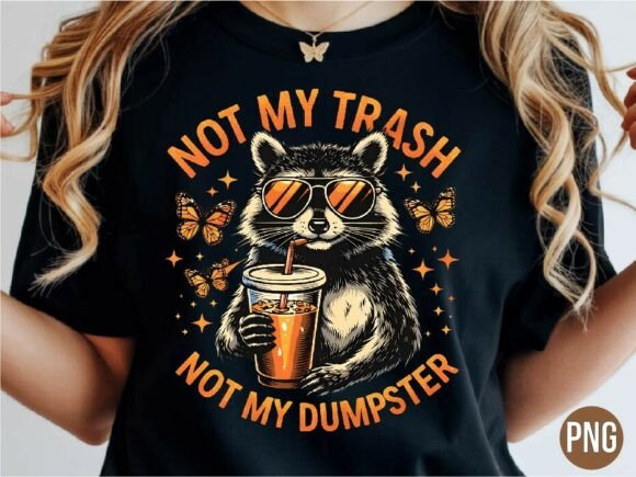 Raccoon Trash Can Funny Animal PNG for Creative Design
