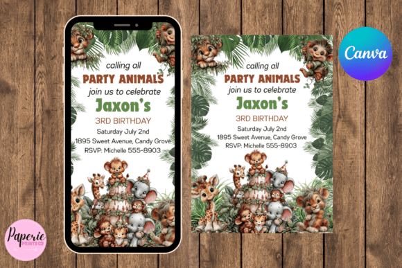 Safari Animal Invitation Editable: Your All-in-One Party Solution