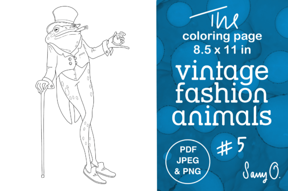 Vintage Fashion Animal Frog Toad Smoking: A Quirky Design Asset